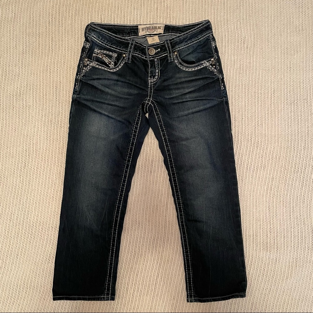 Hydraulic denim capris women’s size 2 medium wash jeans